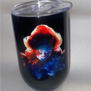 Horror Clown Art Tumbler IT - Black and Red Pennywise